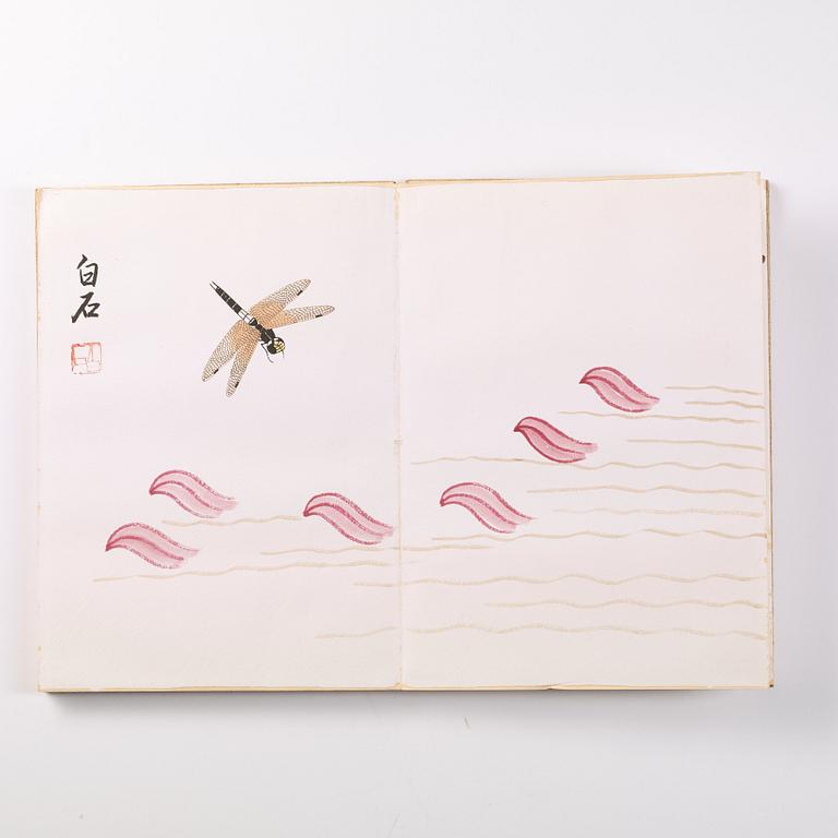 Book with 11 woodcuts, signed Qi Baishi, mid 20th century.