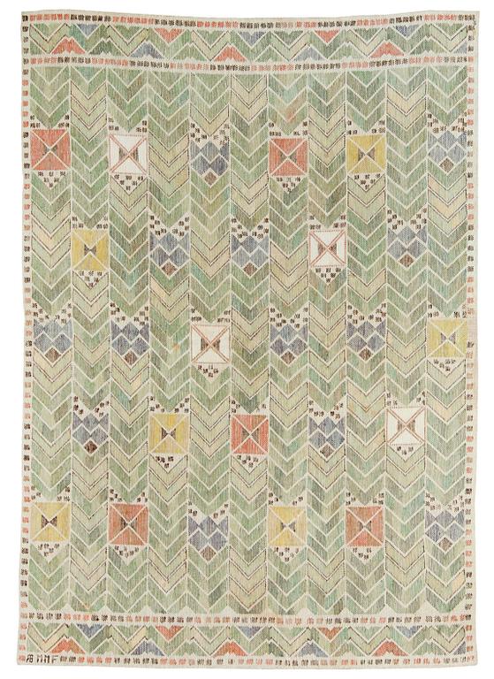 DRAPE. "Rågen". Flat weave. 187 x 130,5 cm. Signed AB MMF.