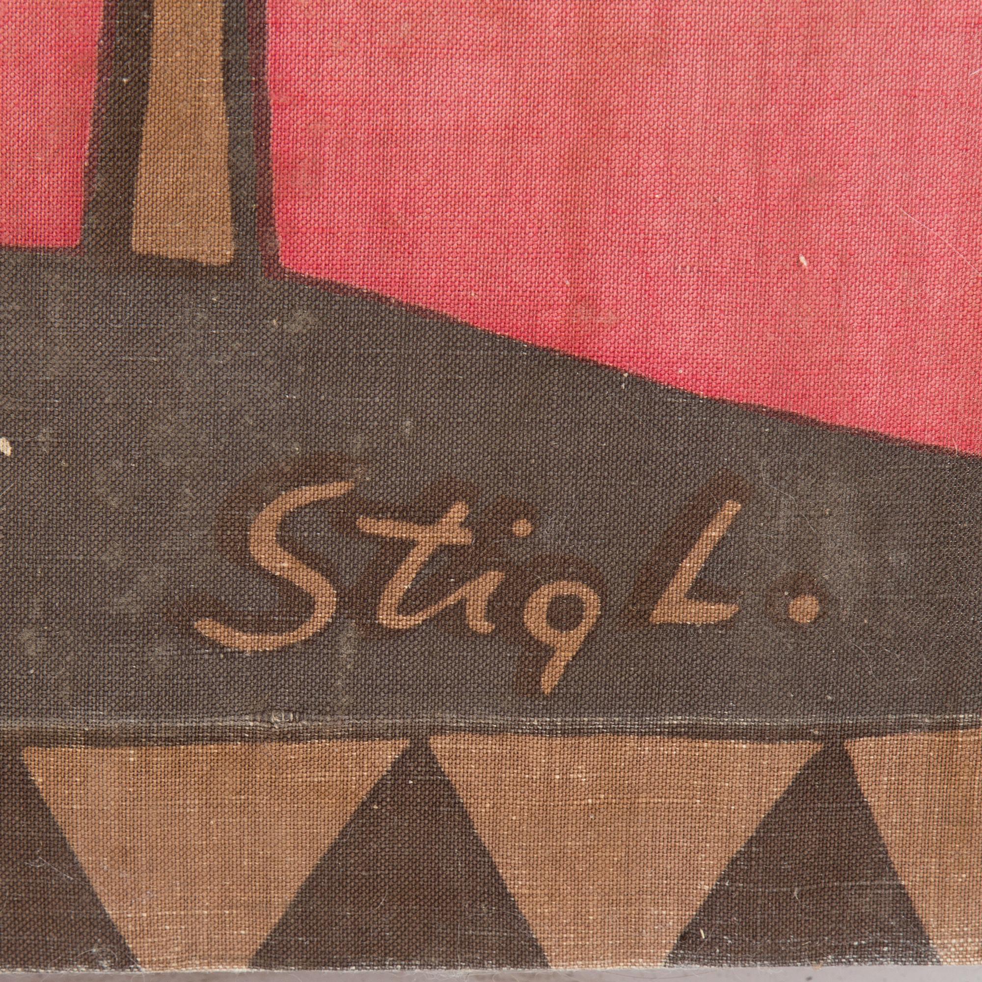 VÄGGBONAD, textil, "Livets Träd", Stig Lindberg, 1900-talets mitt.