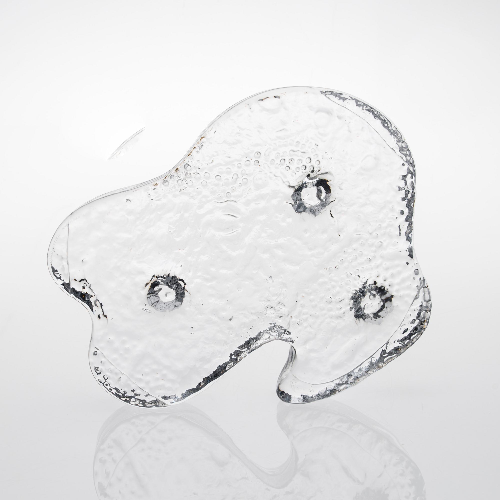 NANNY STILL, GLASSKULPTUR. Jääkausi. Sign. Nanny Still, Riihimäen Lasi Oy.