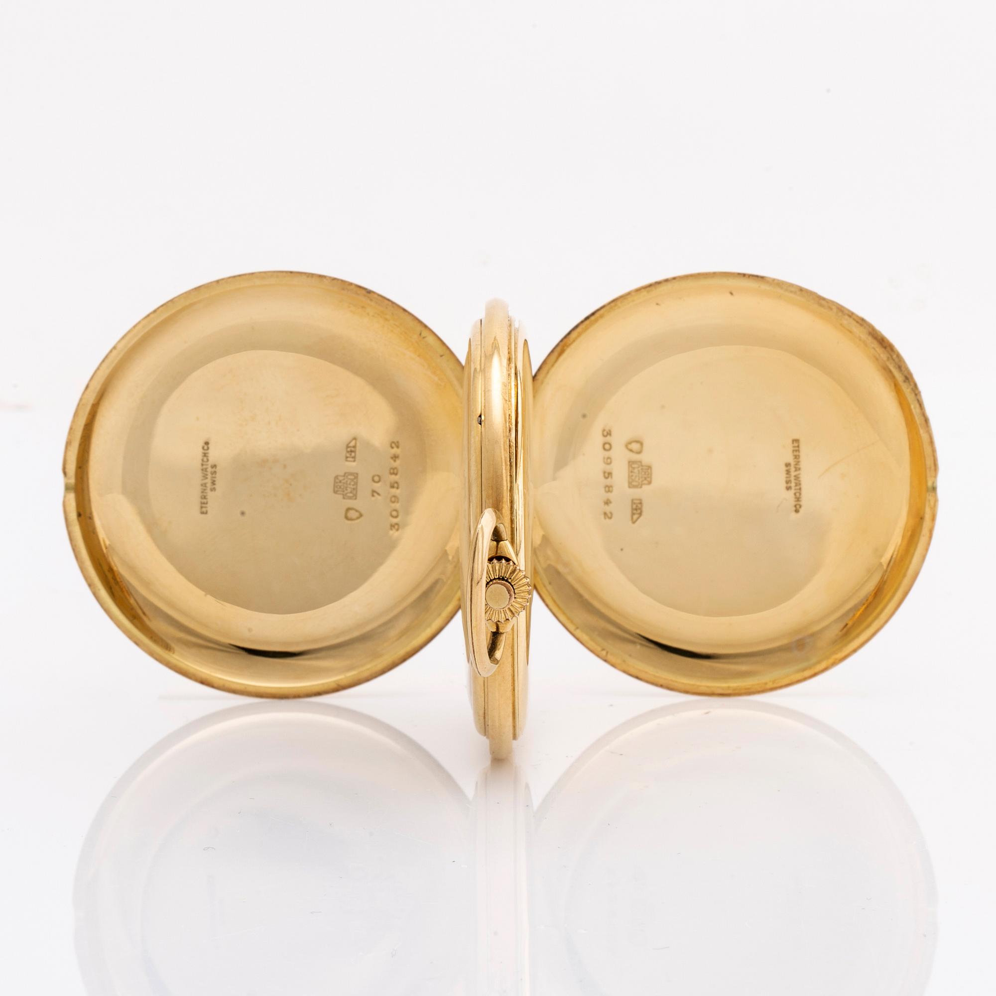 ETERNA, pocket watch, hunter case, c 49 mm.