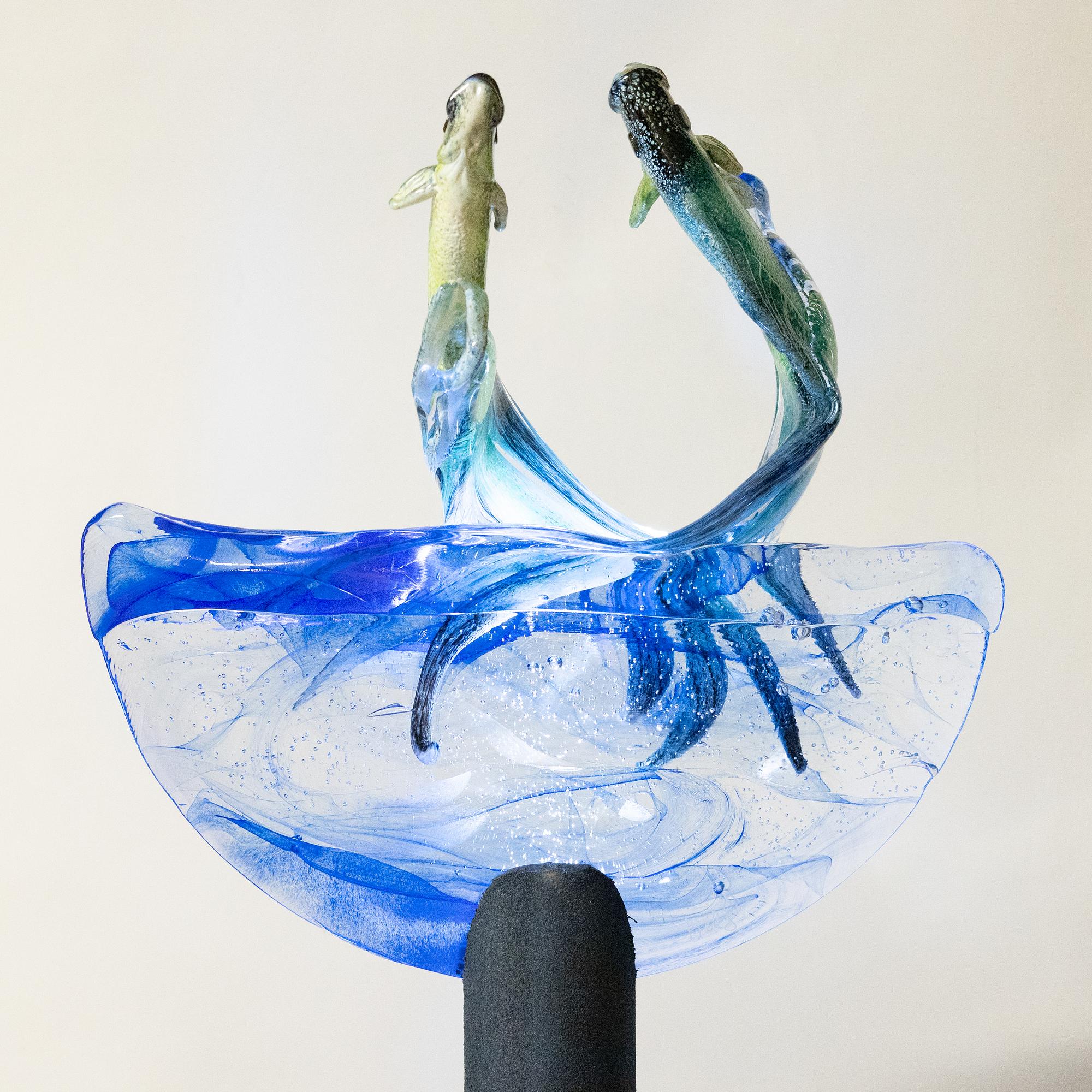 Kjell Engman, "Hoppande fiskar", Kosta Boda.