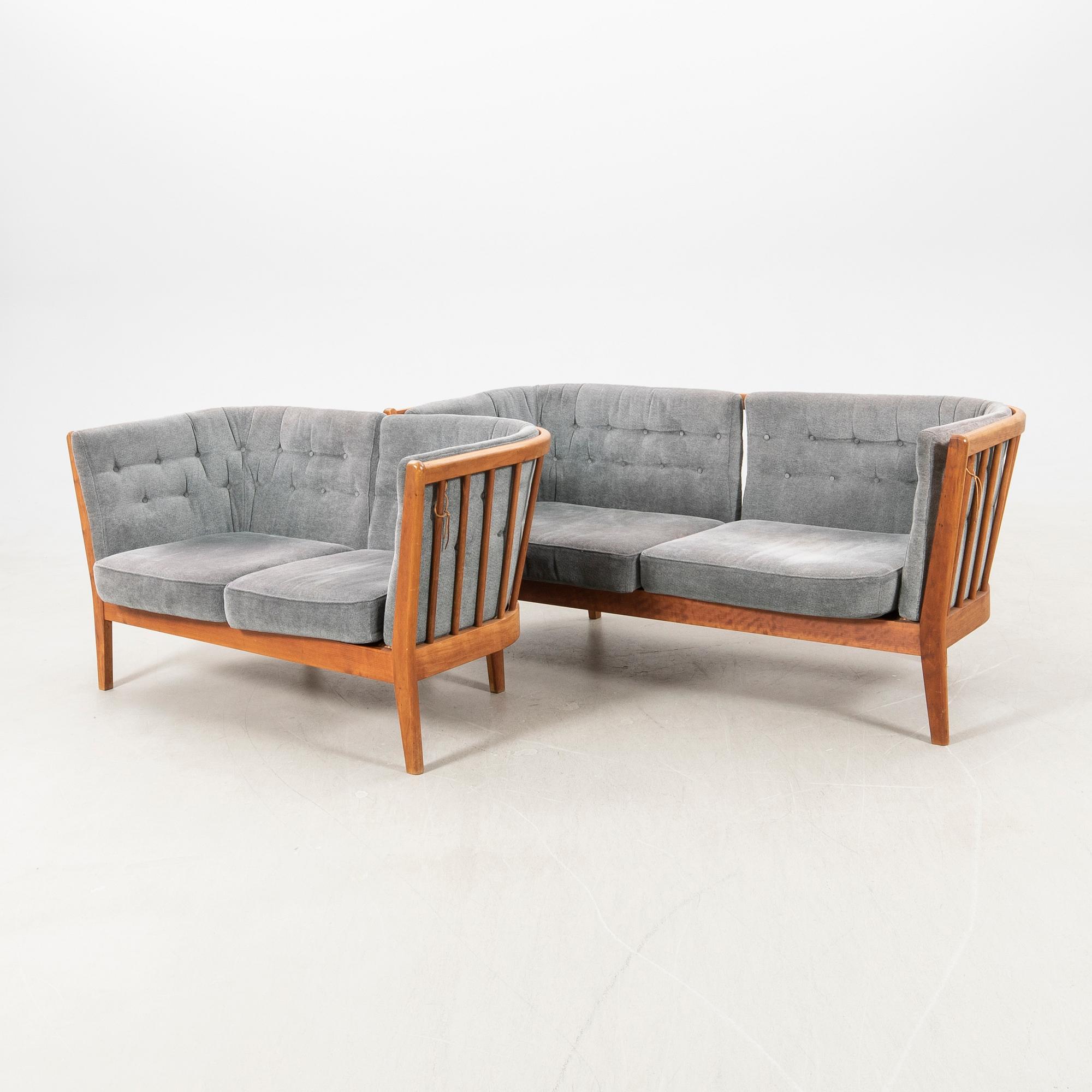 Wojtek Depka Carstens, sofas 2 pcs "Maria", Stouby Mobelfabrik, Denmark, late 20th century.
