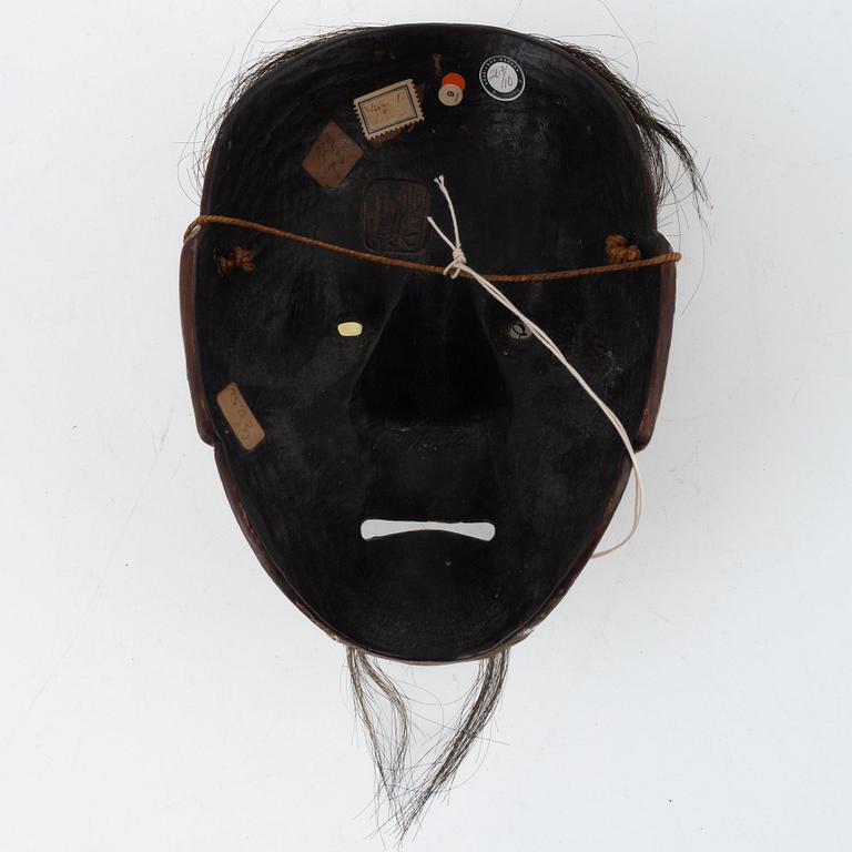 Noh-mask, bemålat trä, Japan, Edo (1603-1868).