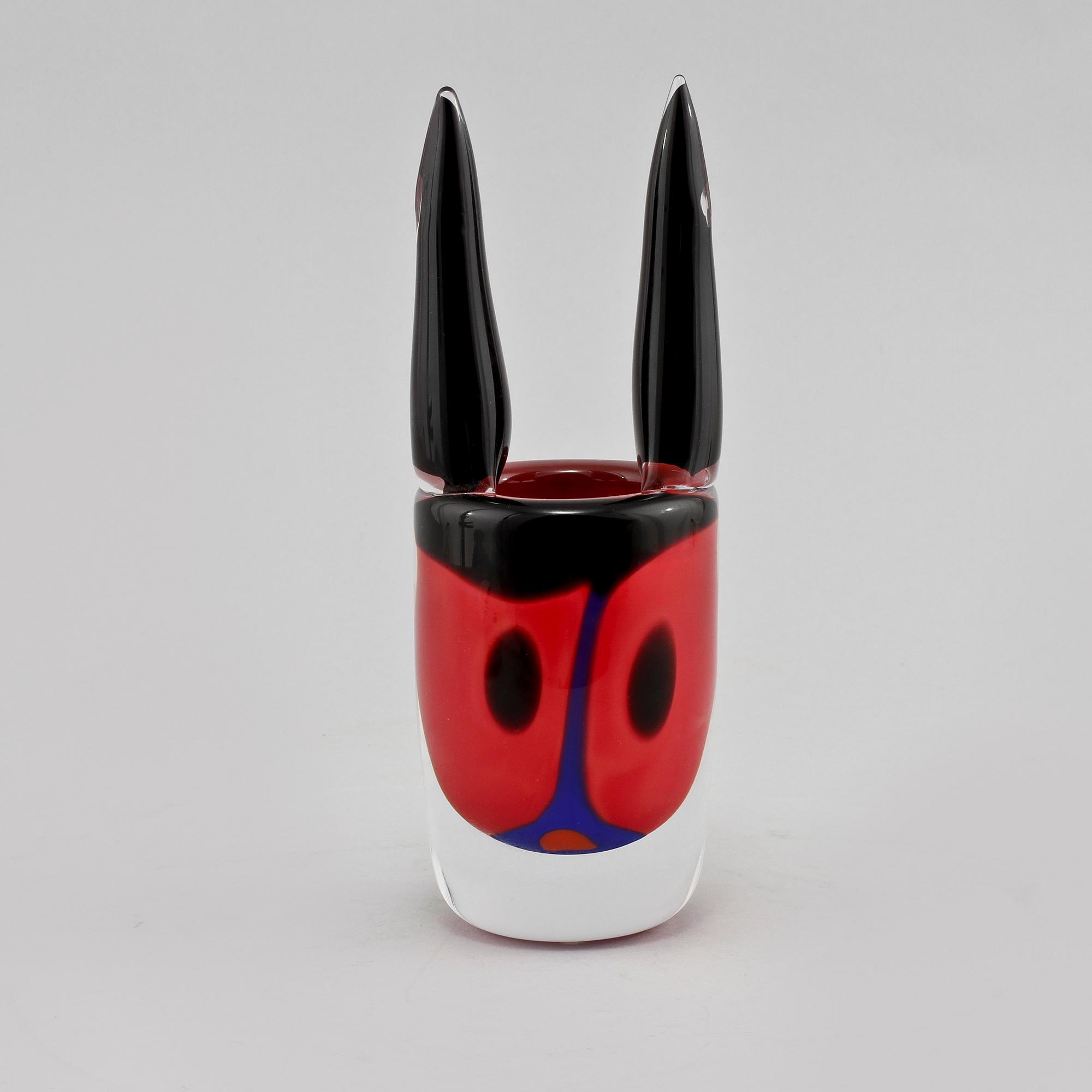 SKULPTUR, glas, Erik Höglund, Strömbergshyttan, signerad och daterad 1991.