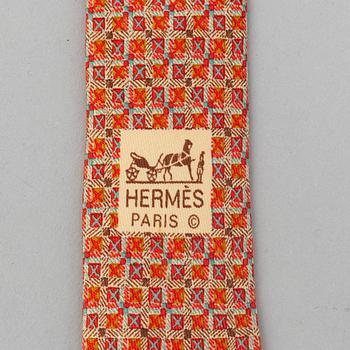 Hermès, three silk ties.