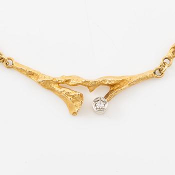 A Lapponia necklace, "Vårdagg", 18K gold with diamond.