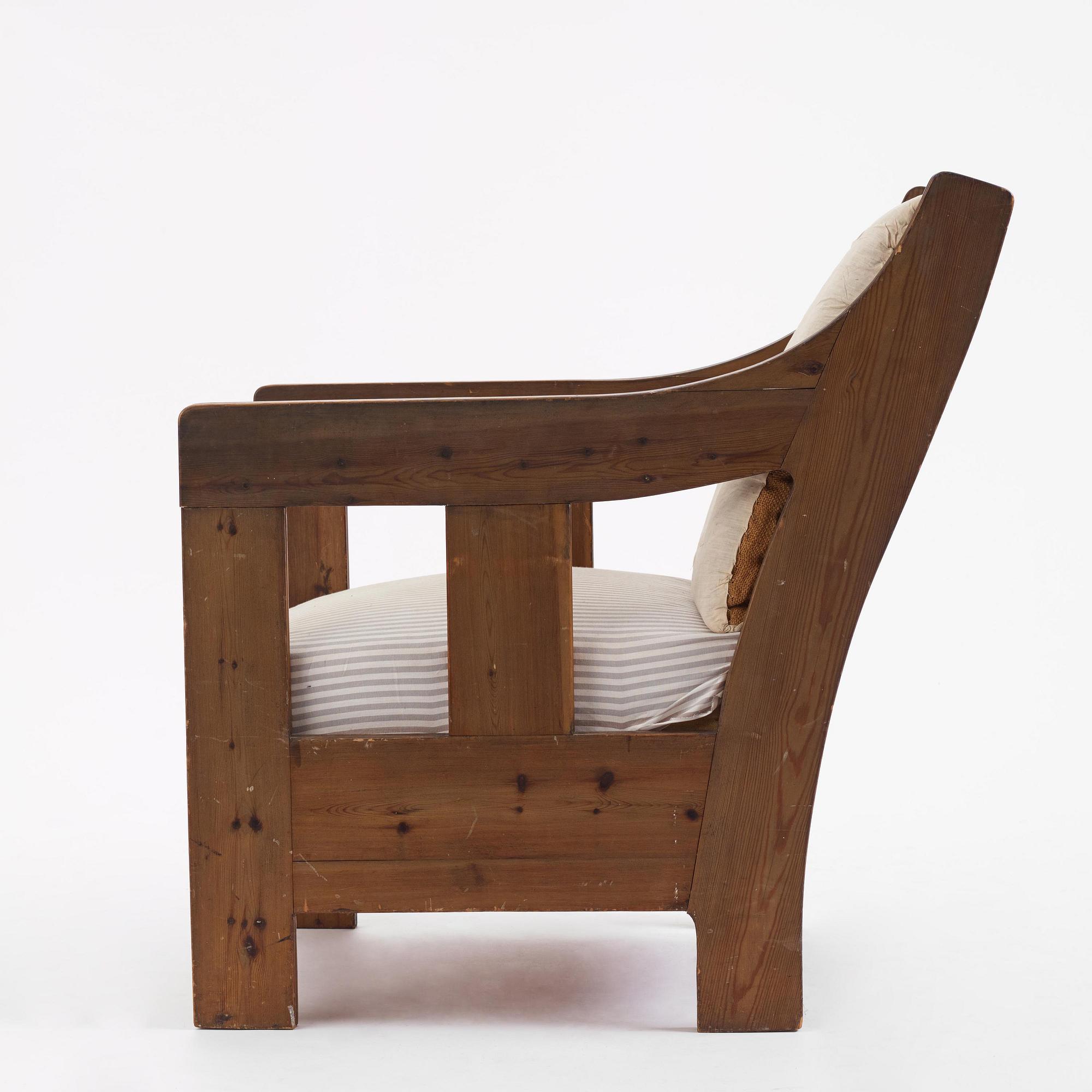 Carl Westman, a stained pine armchair, Sweden, ca 1910.