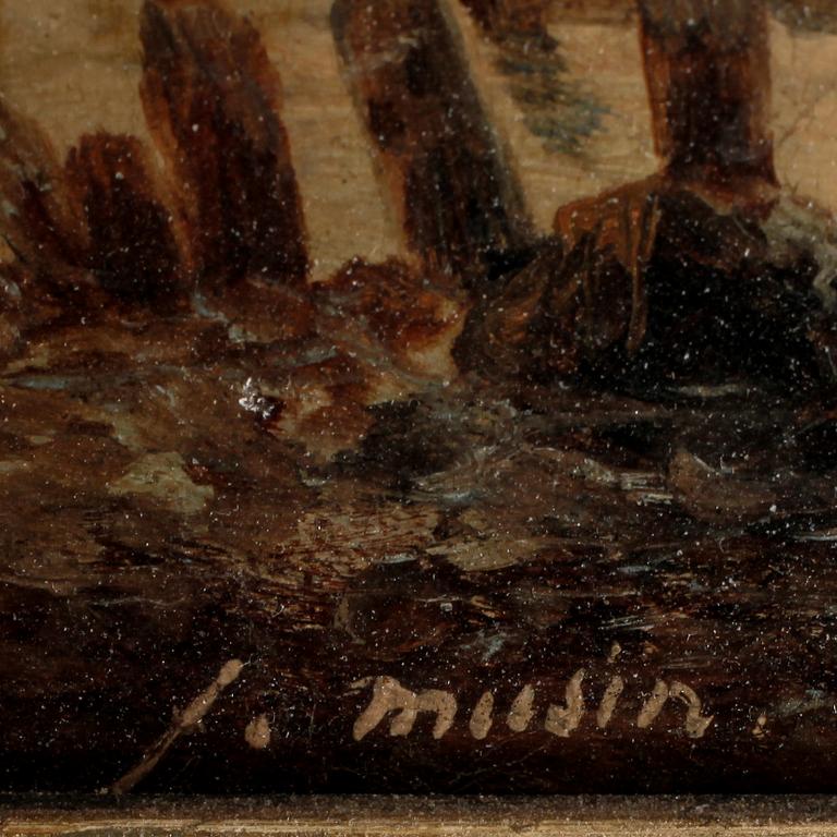FRANCOIS ETIENNE MUSIN, olja på pannå, signerad.