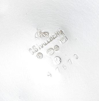 KAFFESERVIS, 3 delar, silver, CG Hallberg, Stockholm 1917. Tot ca 855 g.