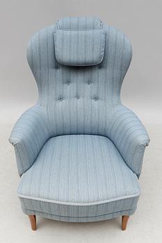 FÅTÖLJ, "Farmor", Carl Malmsten, AB O.H. Sjögren, Tranås, 1900-talets andra hälft.