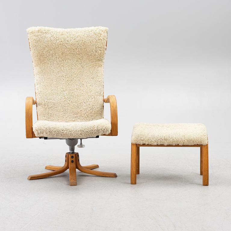 Jan Ekström, fåtölj med fotpall, "Gazell", Conform.