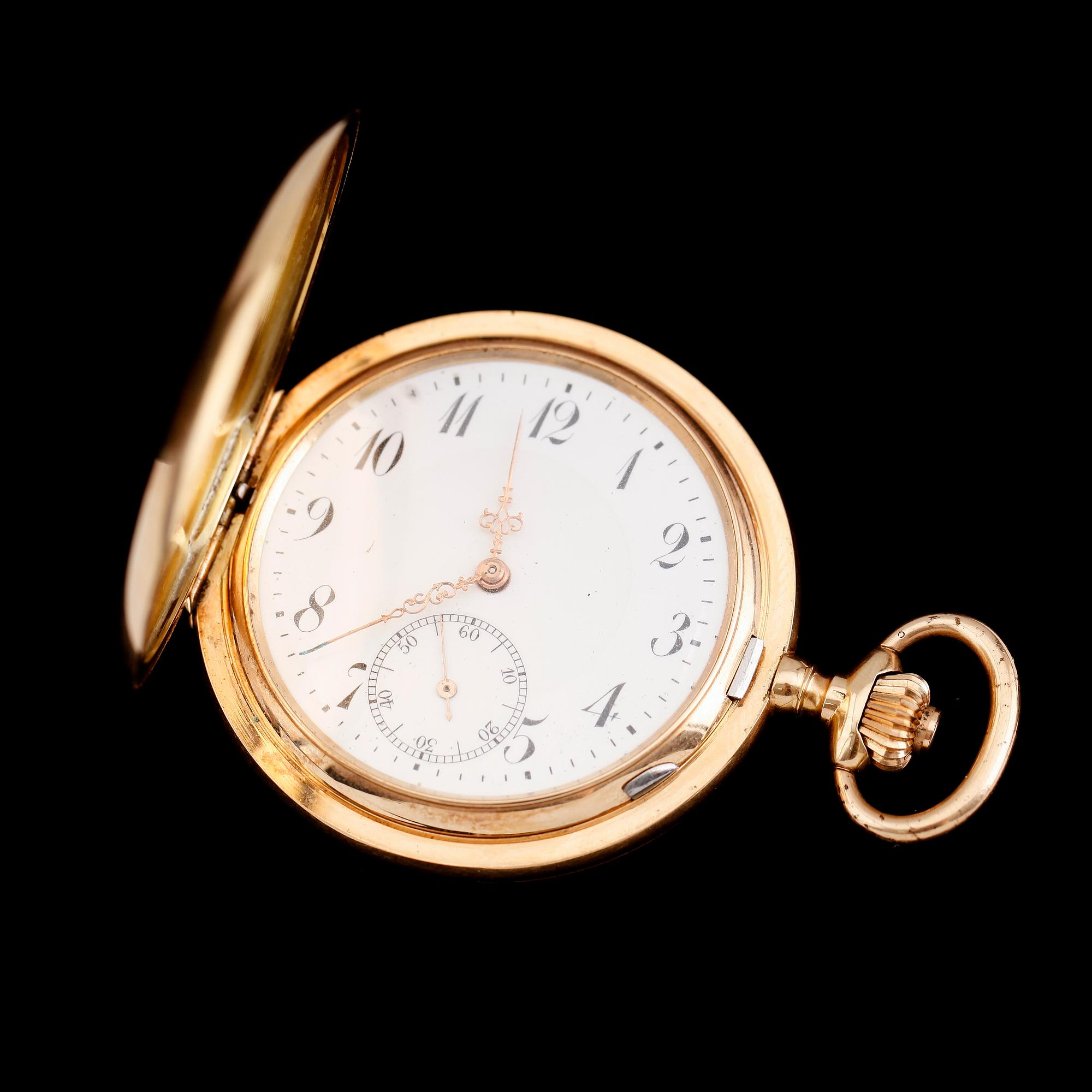 FICKUR, 14 k guld, savonettur, tidigt 1900-tal.