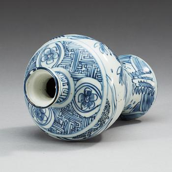 A blue and white vase, Ming dynasty.