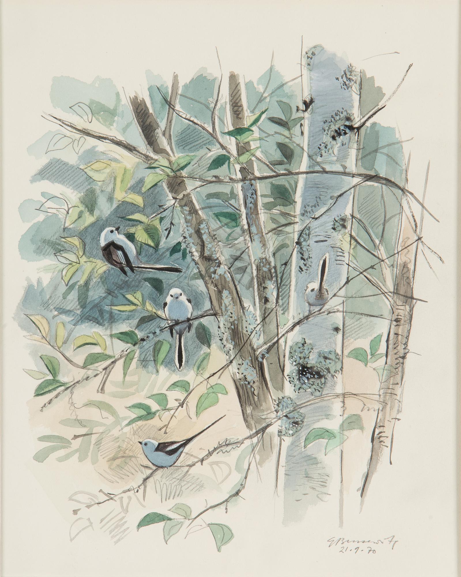 GUNNAR BRUSEWITZ, watercolour and pencil on paper, signed GBrusewitz and dated -71.