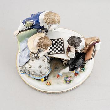 A porcelain figurine group, Ludwigsburg-like mark, around 1900.