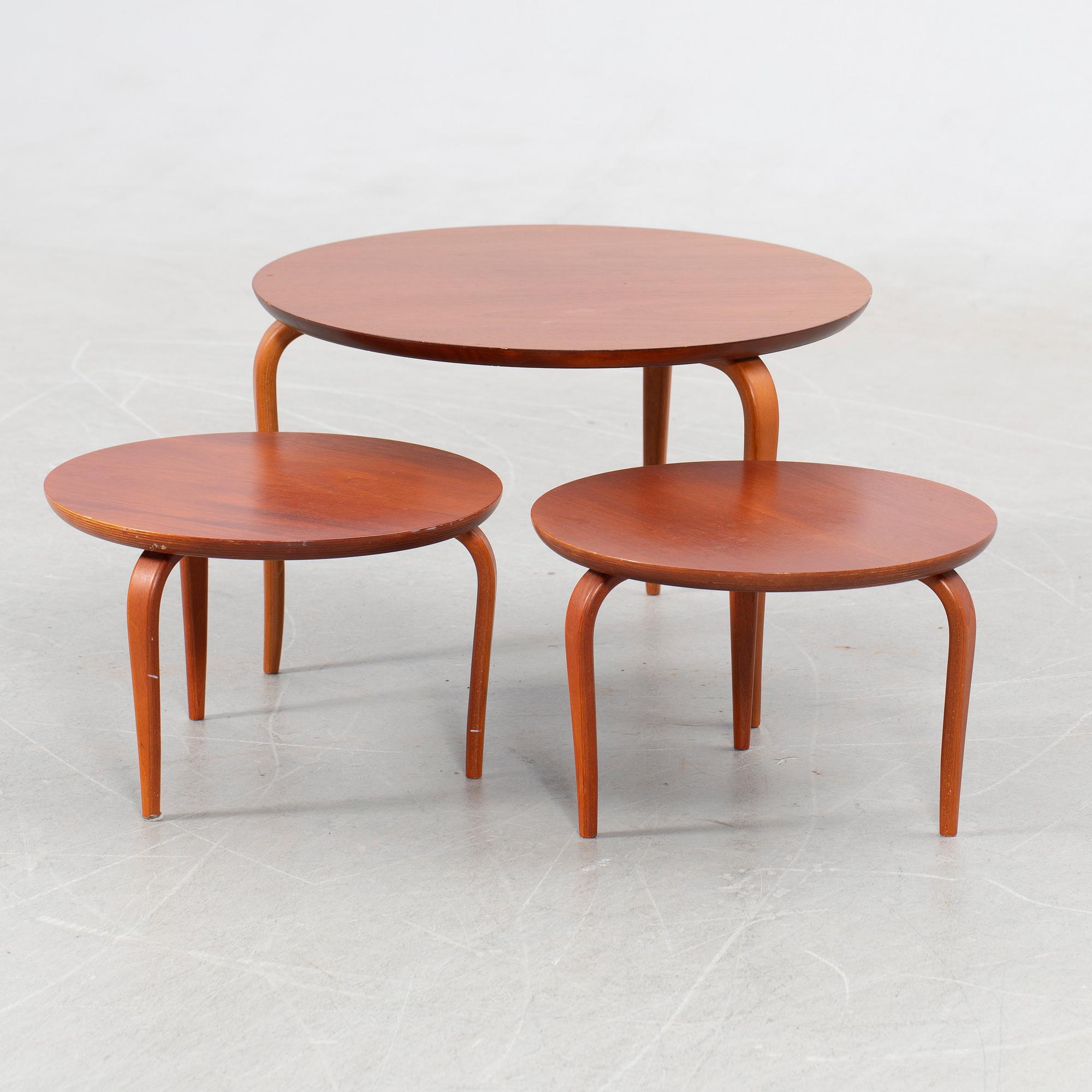 Bruno Mathsson, set table, 3 pieces, "Annika", DUX, second half of the 20th century.