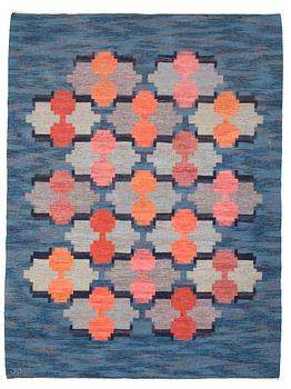 938. CARPET. ”Lyktor”. Flat weave. 255 x 190 cm. Signed JJ.