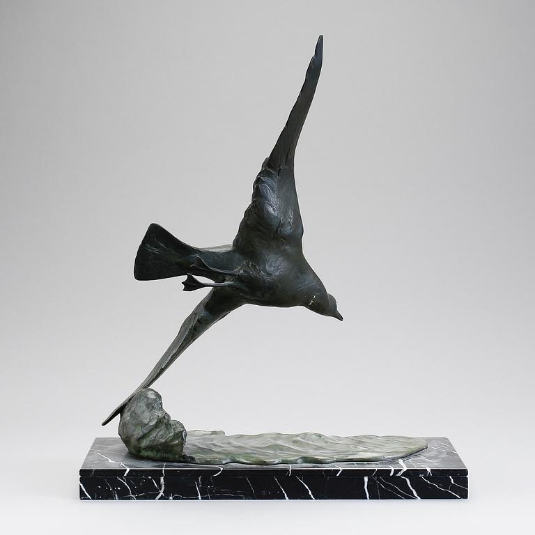 FIGUR, brons, fågel, signerad A Van Kole, 1900-tals.