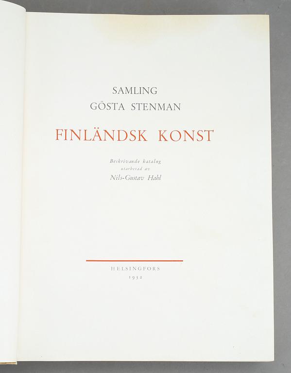 NILS-GUSTAV HAHL, Samling Gösta Stenman, Finländsk konst, numrerad 419/500, Helsingfors 1932.