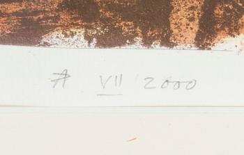 ARTTI POHJANHEIMO, käsinväritetty litografia (pastelli) signeerattu AP, päivätty VII 2000, numeroitu 1/1 XXX.