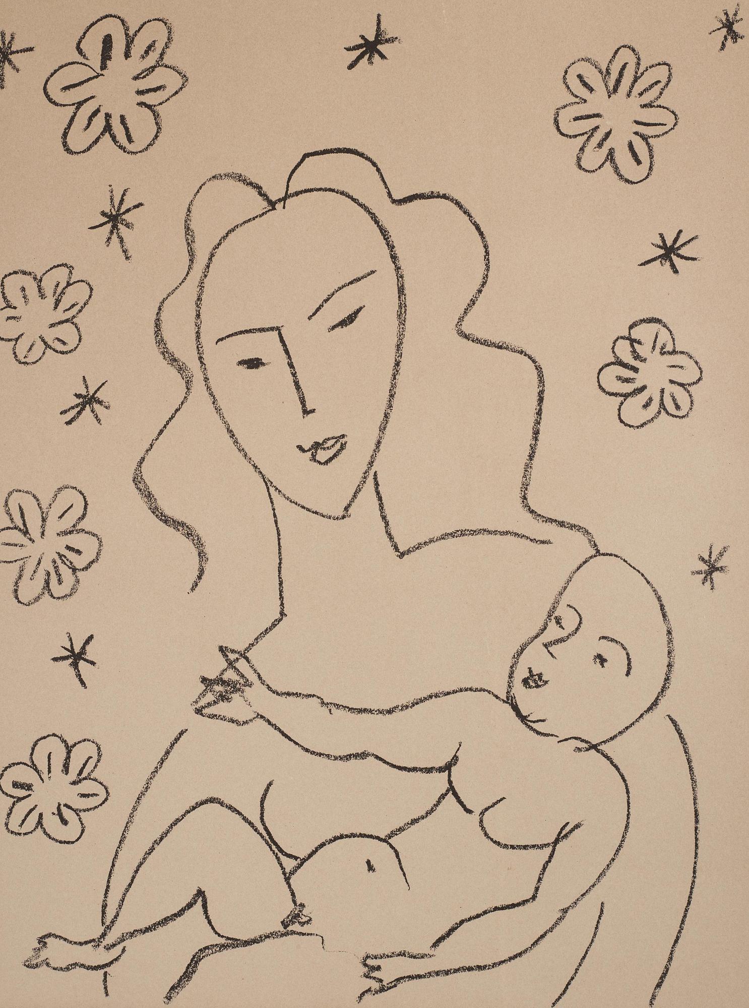 Henri Matisse, "Vierge et Enfant sur Fond de Fleurs et d'Etoiles".