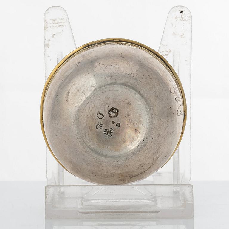 A Swedish 18th century parcel-gilt silver tumbler, mark of Christoffer Bauman, Hudiksvall 1786.