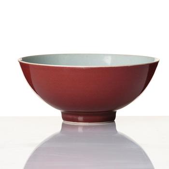 An copper-red glazed bowl, Qing dynasty, Yongzheng mark and of the period (1723-35).