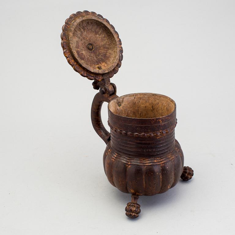 A norwegian wood drinking tankard 18/19th century.