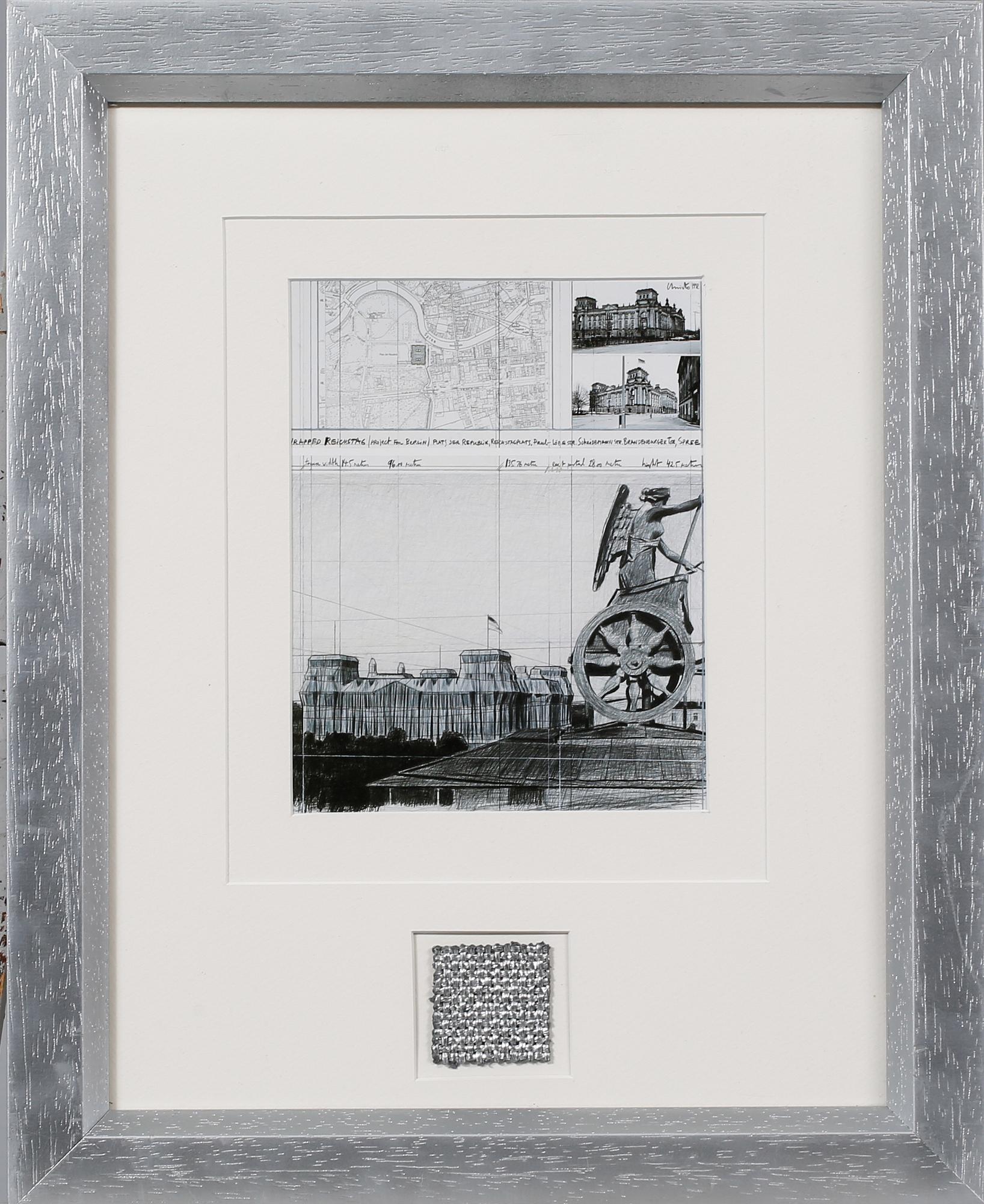 CHRISTO & JEANNE-CLAUDE, offset med collage, signerad i tryck.