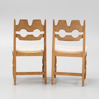 Henry (Henning) Kjaernulf, a set of six oak chairs, Nyrup Möbelfabrik, Denmark, mid 20th century.