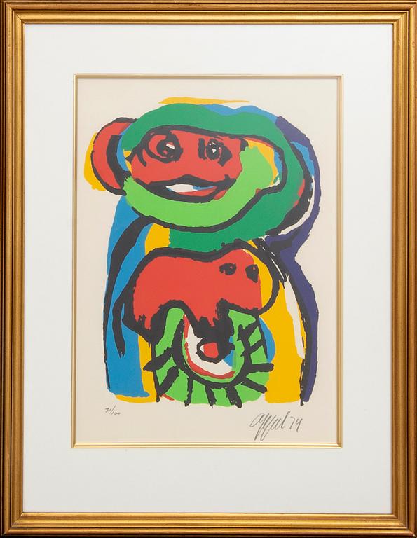 Karel Appel, lithograph in colours signed dated and numbered 74 31/100.