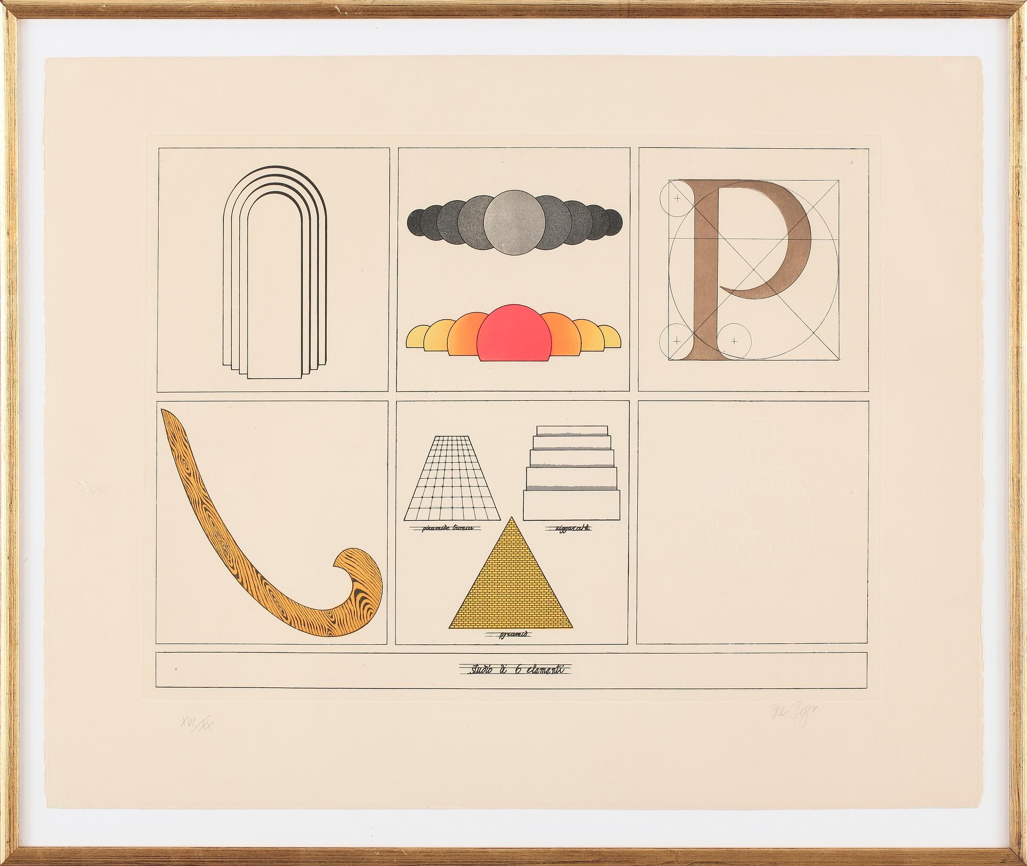 LUCIO DEL PEZZO, 2 st, kolorerade etsningar, signerade och numrerade XVI/XX.