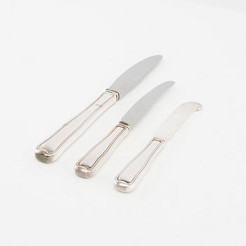 Harald Nielsen, 73-piece silver cutlery set "Old Danish" by Georg Jensen.