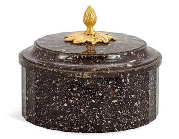 664. A Swedish Empire porphyry butter box.