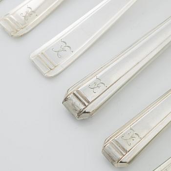 A 120- piece silver cutlery, bearing Swedish import marks, including CG. Hallberg, Stockholm, 1932.