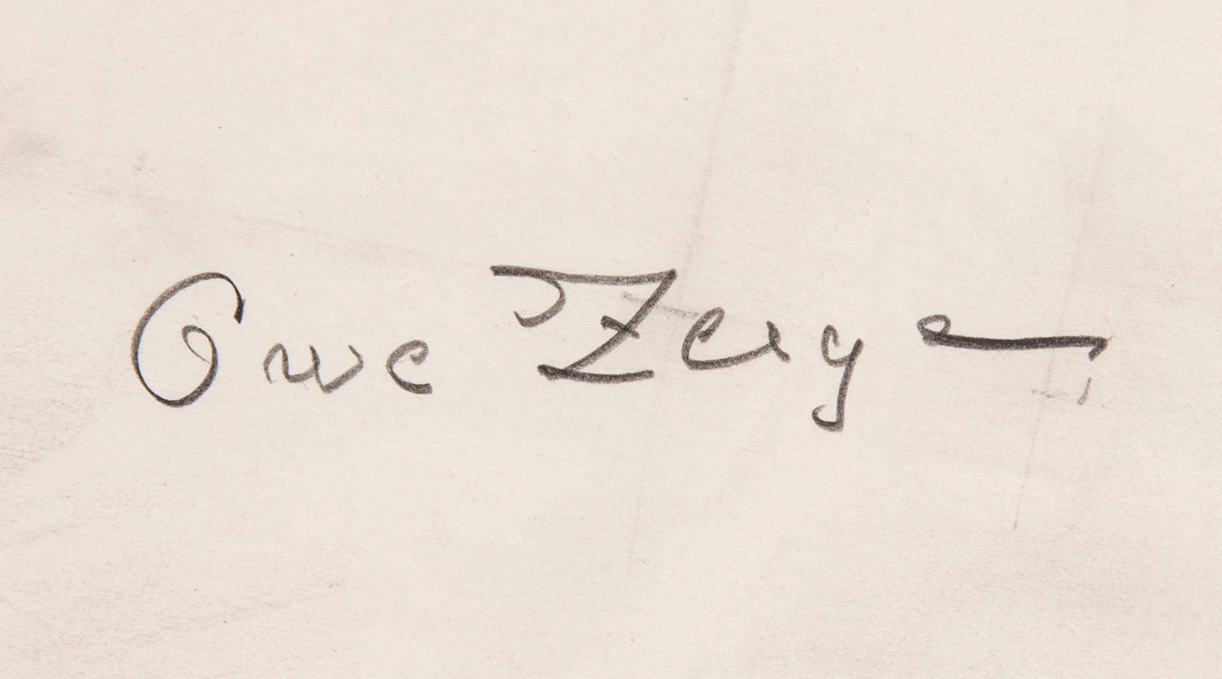 Owe Zerge, pencil drawing signed.