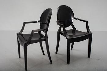KARMSTOLAR, ett par, "Louis Ghost", Philippe Starck för Kartell.