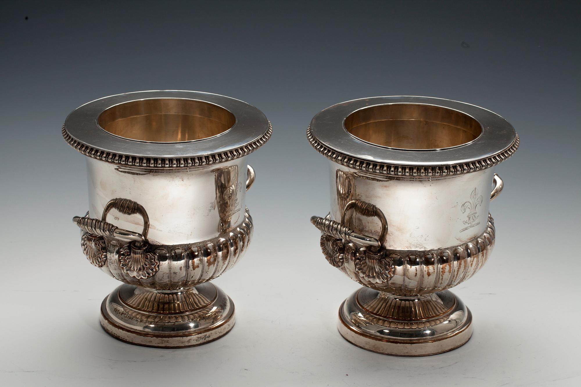 A PAIR OF CHAMPAGNE COOLERS.