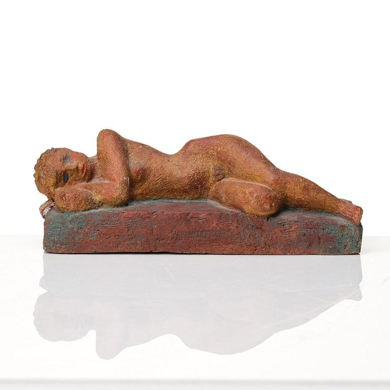 Bror Hjorth, bemålad terracotta, signerad och numrerad 6/9.