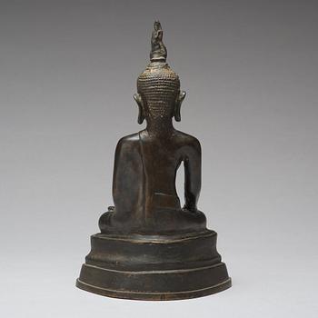 A bronze figure of Buddha, Thailand, presumably 18/19th Century.
