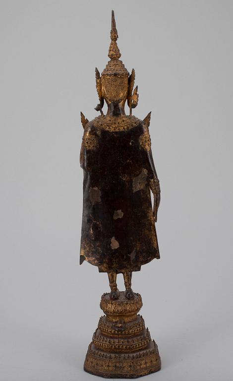 BUDDHA, guldfärgad brons, Thailand 1800-talets slut.