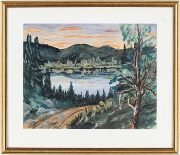 Helmer Osslund · HELMER OSSLUND, gouache, signerad.