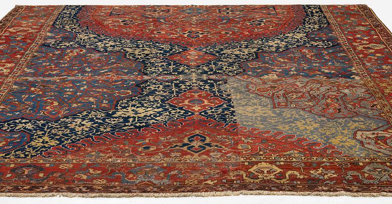 A variant of a 'Medallion' Ushak carpet fragment, West Anatolia, c. 260 x 285, late 16th century.