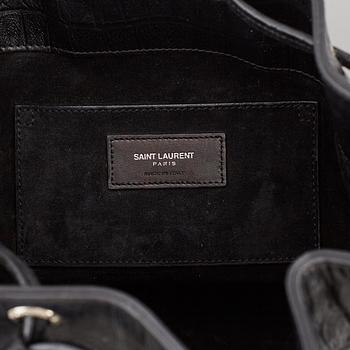 YVES SAINT LAURENT, a black leather 'Emmanuelle' bag.