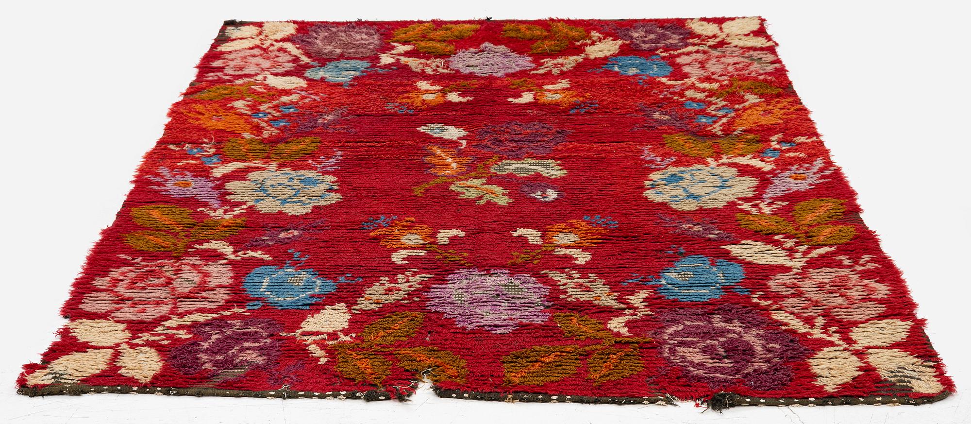 A knotted pile bed cover, Sweden-Finland, late 18th century/early 19th century, c. 184 x 138 cm.
