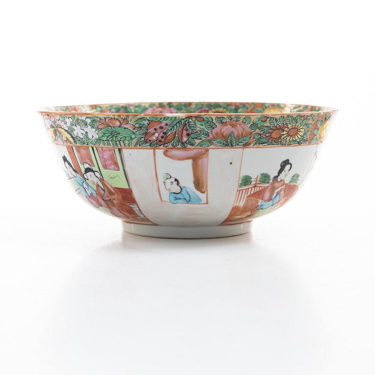 Fat och skål, porslin, Kanton, Kina, Qingdynastin, 1800-tal.