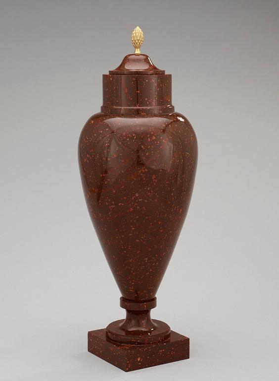 A Swedish early 19th century porphyry urn.