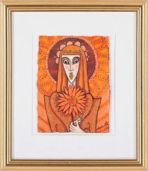 ANGELICA WIIK, blandteknik, sign.