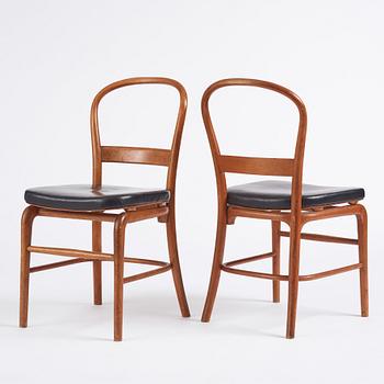 Vilhelm Lauritzen, a set of 6 'Radiohus' chairs, Fritz Hansen,  Denmark, 1940s.